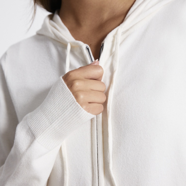 Knit zip hoodie "Jennifer" Off white